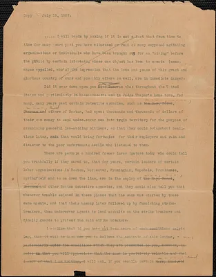 [Thomas O'Connor] typed letter, [Boston, Mass.?], July 19, 1927