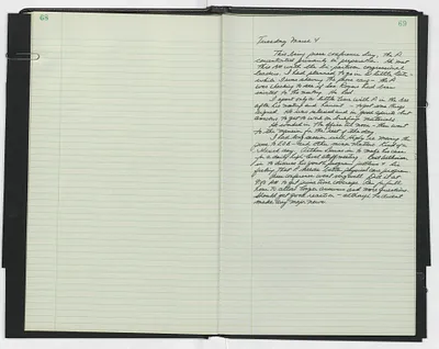 Handwritten journal entry for March 4, 1969
