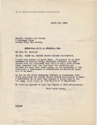 Letters Sent to E.A. Markley, April 28, 1931