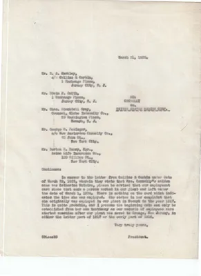 Letters Sent to E.A. Markley, Edwin F. Smith, Chas. Stochdell Gray, George W. Pesinger, Burton E. Emory, March 31, 1933