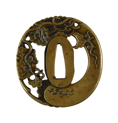 Tsuba with a Gourd on a Vine