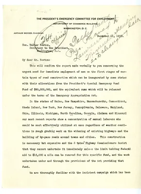 Letter to Walter Newton, Secretary to the President, from J. C. Lawrence