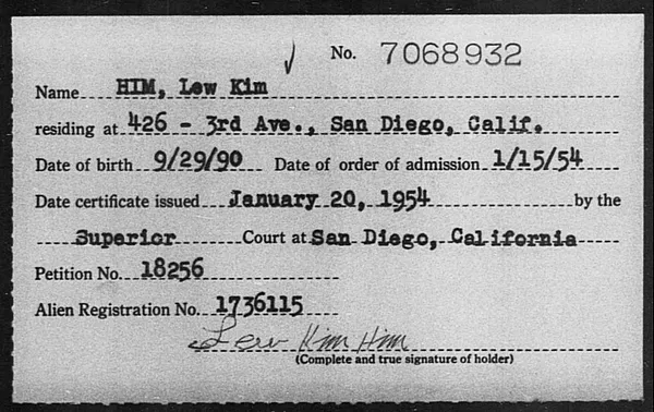 Him, Lew Kim - 1954