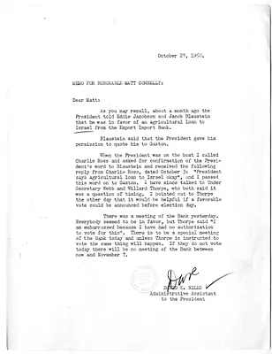 Memorandum from David Niles to Matthew Connelly