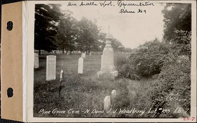 J. J. Woodbury, Pine Grove Cemetery, lot 188, North Dana, Mass., ca. 1928