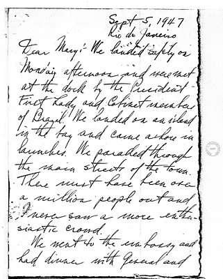 Letter from Harry S. Truman to Mary Jane Truman
