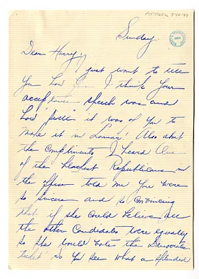 Letter from Myra Hornbuckle to Harry S. Truman