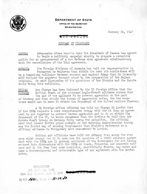 Memorandum, State Department Summary of Telegrams