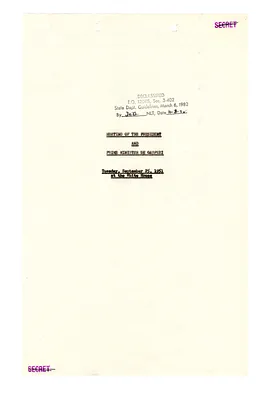 Minutes from Meeting of President Harry S. Truman and Prime Minister Alcide De Gasperi of Italy