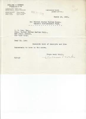 Letters Received to C.B. Lee, March 19, 1930