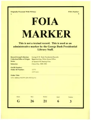 U.N. Address 9/23/91 [OA 8323] [11]