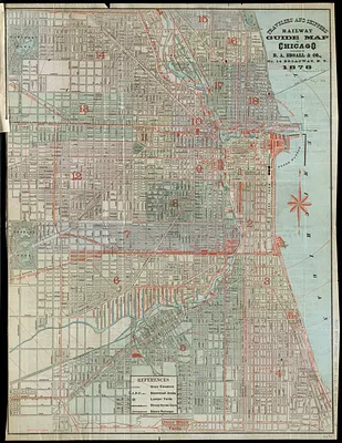 Travelers' and shippers' railway guide map of Chicago