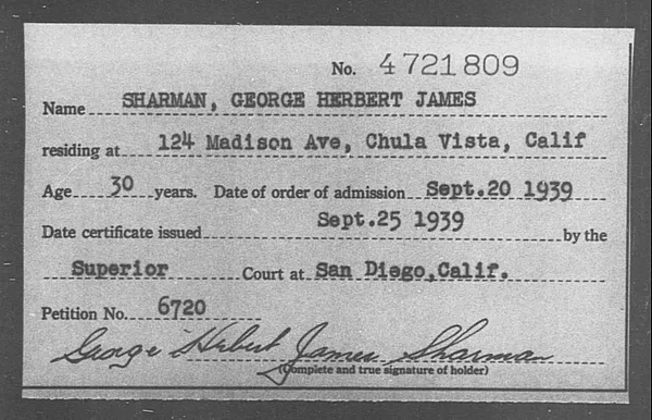 Sharman, George Herbert James - 1939