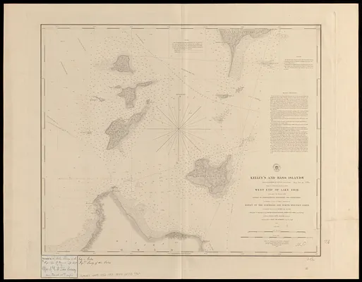 Kelley's and Bass Islands showing the harbors of refuge in their vicinity being an extract from the survey of the west end of Lake Erie made under the direction of the Bureau of Topographical Engineers, War Department in obedience to acts of Congress requiring the survey of the northern and northwestern lakes