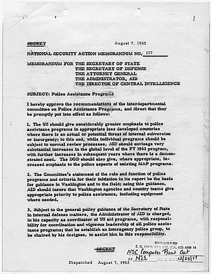National Security Action Memorandum No. 177 Police Assistance Programs