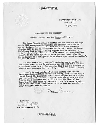 Memorandum from Secretary of State Dean Acheson to President Harry S. Truman