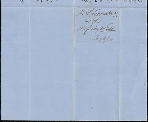G. L. Boynton to W. A. Harrington, 1 May 1856