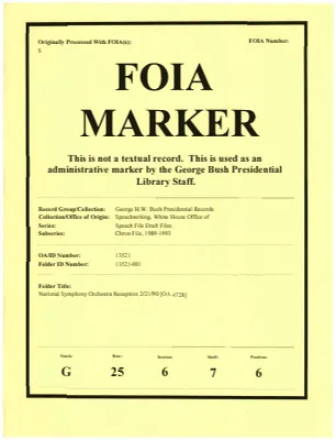 National Symphony Orchestra Reception 2/21/90 [OA 4728]