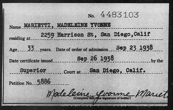 Marietti, Madeleine Yvonne - 1938
