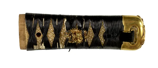 Tsuka with Rooster, Autumn Flowers, Tiger, and Dragon