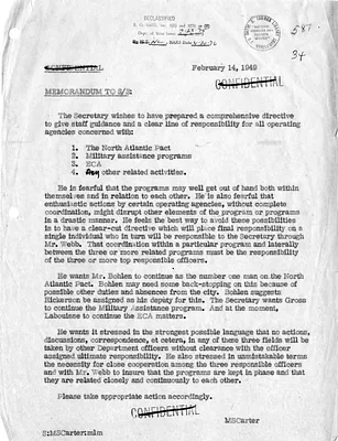 Memorandum of Conversation with Secretary of State Dean Acheson and Staff
