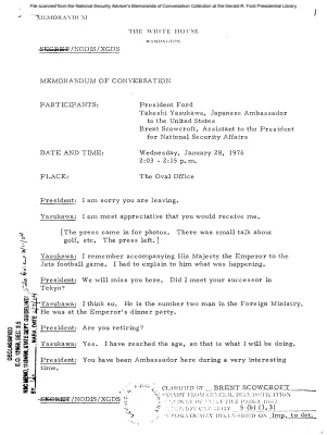 January 28, 1976 - Ford, Scowcroft, Japanese Ambassador Yasukawa