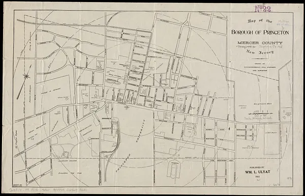 Map of the borough of Princeton, Mercer County, New Jersey