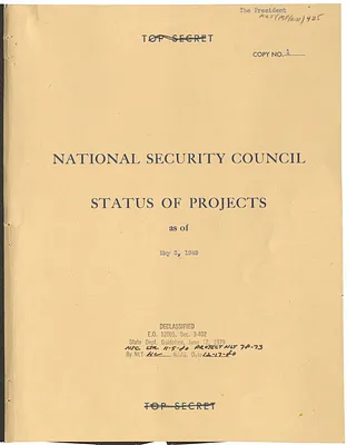 Report, National Security Council Status of Projects