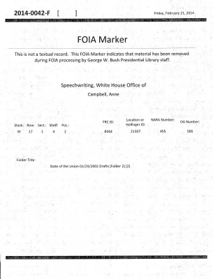 State of the Union 01/29/2002 Drafts [Folder 2] [2]