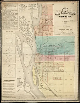 Map of the city of La Crosse, Wisconsin