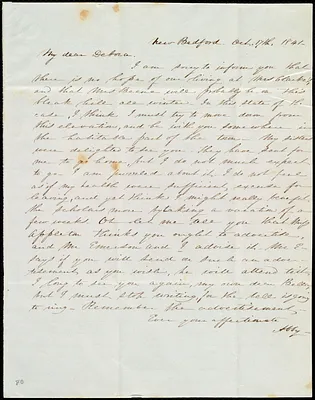 Letter from Abby Osgood, New Bedford, [Mass.], to Debora Weston, Oct. 17th, 1841