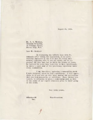 Letters Sent to E.A. Markley, August 28, 1934