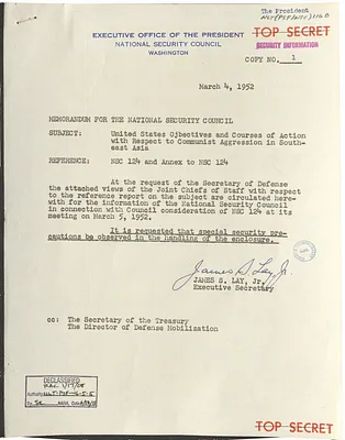 Memorandum from James S. Lay, Jr. to the National Security Council with Attachment