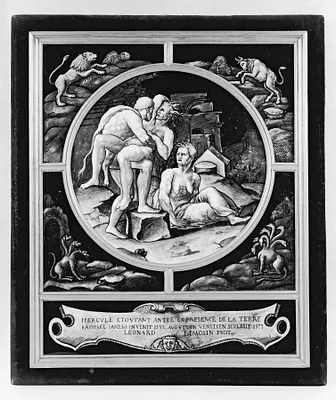 Medallion with Hercules and Antaeus