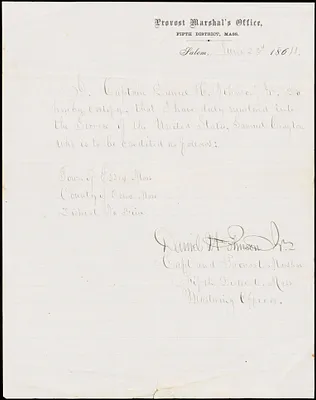 Civil War enlistment paper