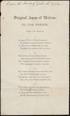 First Church - hymn of welcome to the pastor