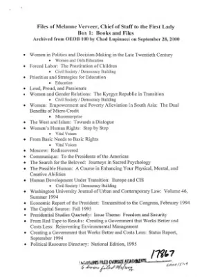 United States Leadership on Bosnia December 1995 [Report 1]