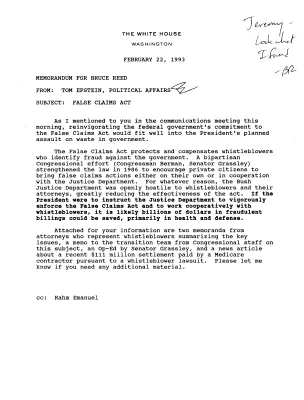 Legal Issues: False Claims Act [1]