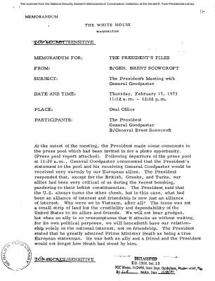 February 15, 1973 - Nixon, General Andrew Goodpaster (SACEUR)