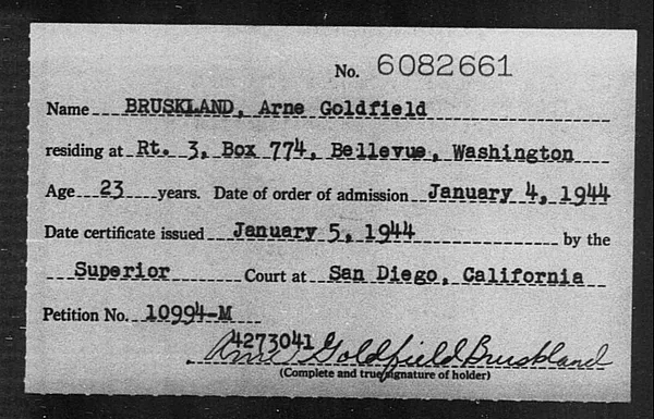 Bruskland, Arne Goldfield - 1944
