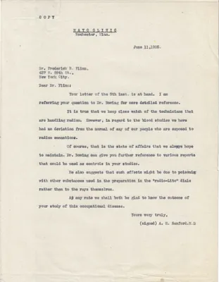 Letters Received to Dr. Frederick B. Flinn, June 11, 1925