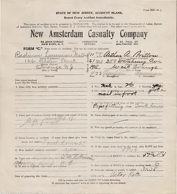 Accident report, November 27, 1918