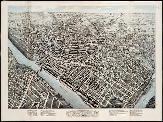 Birds eye view of Lowell, Mass