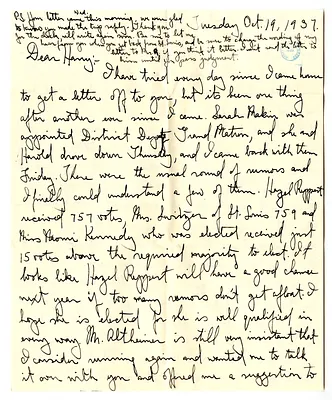 Letter from Mary Jane Truman to Harry S. Truman
