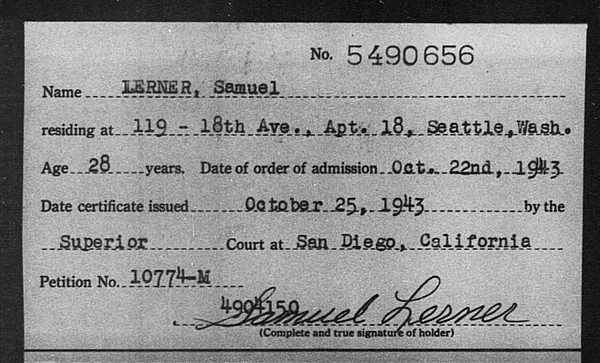 Lerner, Samuel - 1943