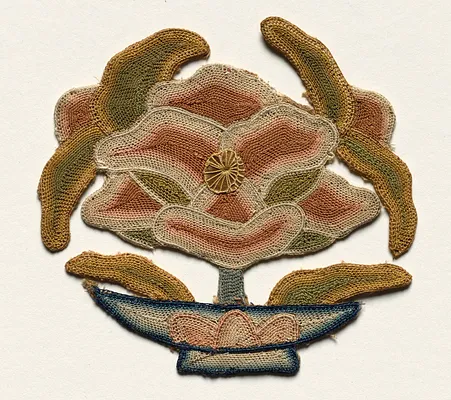 Fragment of Lotus Flower surrounded by Leaves