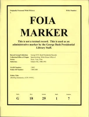 [Briefing Summaries, 4/2/91-9/9/91]