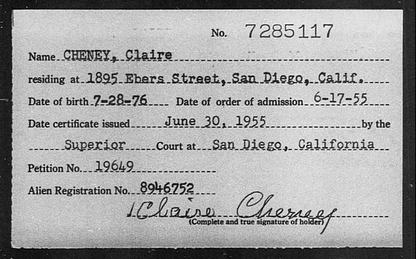 Cheney, Claire - 1955