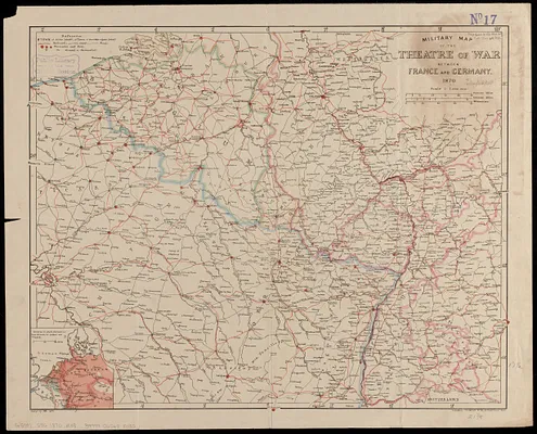 Military map of the theatre of war between France and Germany