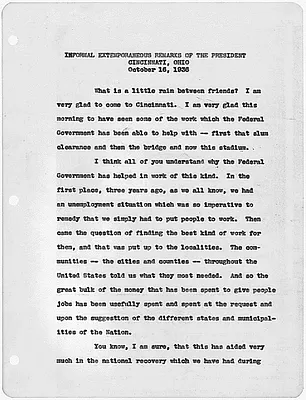 Extemporaneous remarks in Cincinnati, Ohio
